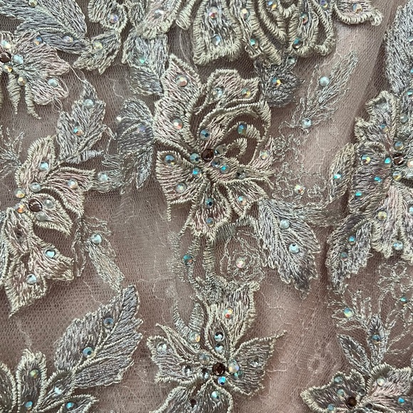 MAC DUGGAL Lace Tulle A Line Midi Dress in Vintage Lilac Size 6 Style 30681 NWT - Picture 9 of 14